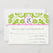 Antwortkarte grün/rosa RSVP karte (Rückseite)