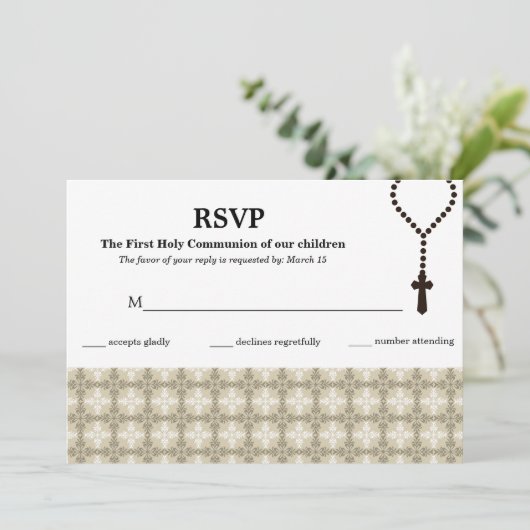 Antwortkarte Heilige Kommune Einladung (Stehend Vorderseite)