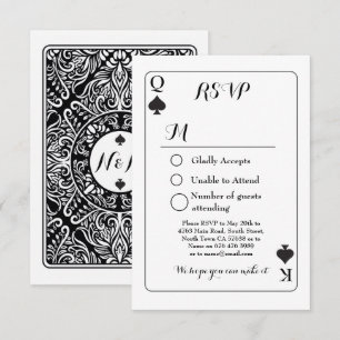 Antwortkarte Hochzeit Spielkarte K Q Ass Pik Einladung