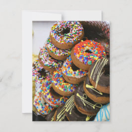 Antwortkarte mit Donuts auf der Vorderseite RSVP Karte