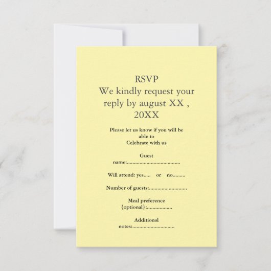 Antwortkarte RSVP Karte (Vorderseite)