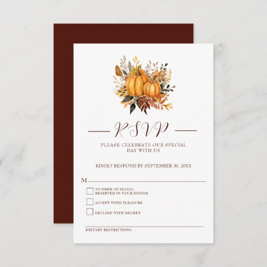 Antwortkarte RSVP Karte (Vorne/Hinten)