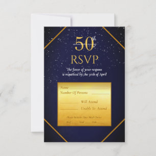 Antwortkarte zur 50-Jahr-Feierparty RSVP Karte