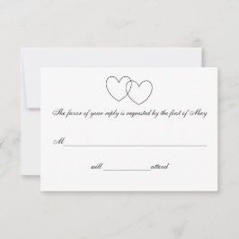 Antwortkarten mit "Blockieren der Herzen" RSVP Karte