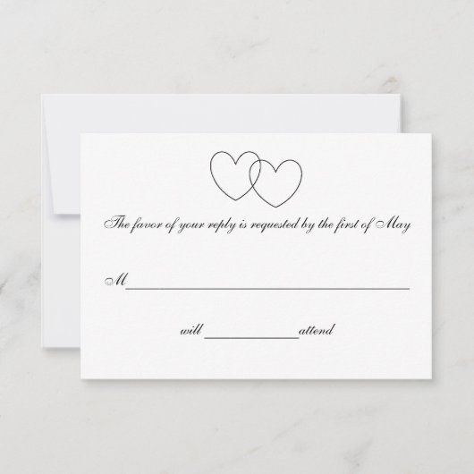 Antwortkarten mit "Blockieren der Herzen" RSVP Karte (Vorderseite)