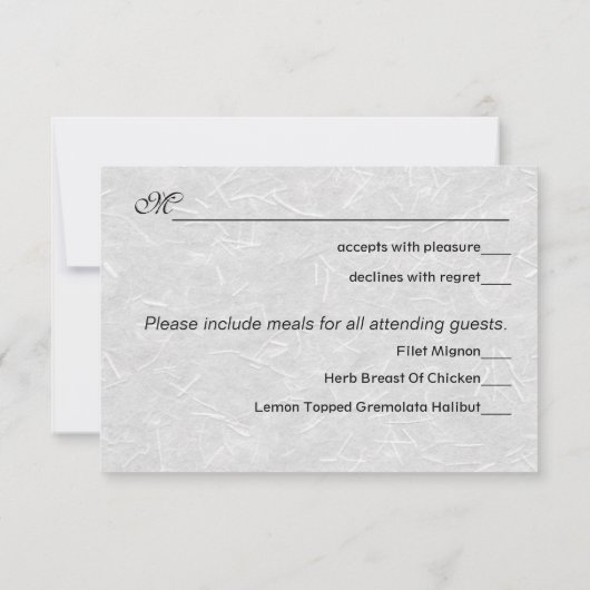 Antwortkarten RSVP Karte (Rückseite)