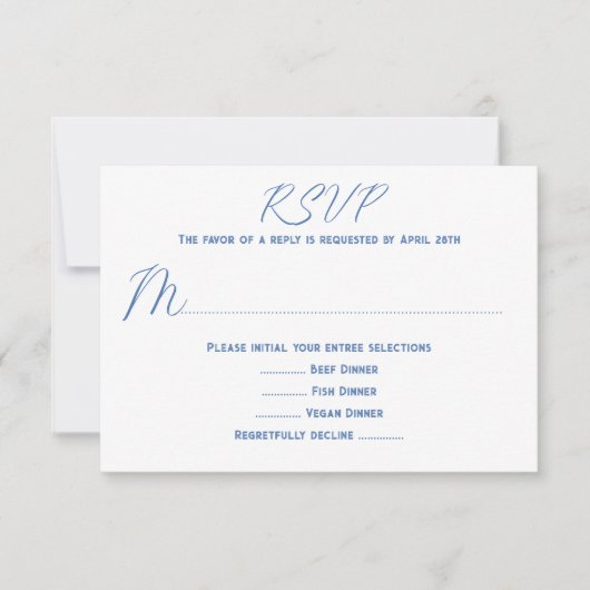 Antwortkarten vom White Wedding Menu Einladung (Vorderseite)