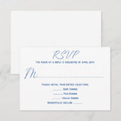 Antwortkarten vom White Wedding Menu Einladung (Vorne/Hinten)
