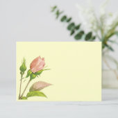 Antwortvorlage für die rosa Rosenknospe Einladung (Stehend Vorderseite)