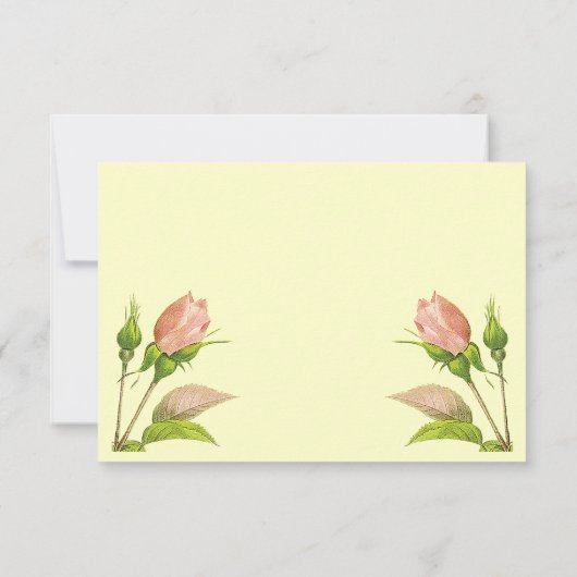 Antwortvorlage für die rosa Rosenknospe Einladung (Rückseite)
