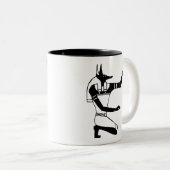 Anubis, ägyptische Hieroglyphe Zweifarbige Tasse (VorderseiteRechts)