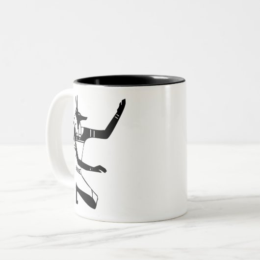 Anubis, ägyptische Hieroglyphe Zweifarbige Tasse (Vorderseite Links)