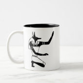 Anubis, ägyptische Hieroglyphe Zweifarbige Tasse (Links)