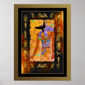 ANUBIS Ägyptische Kunst auf Papyrus Effekt Poster (Vorne)