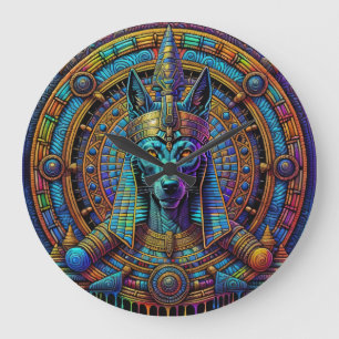 Anubis Ägyptische Kunst Große Wanduhr