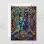 Anubis Ägyptische Kunst Postkarte (Vorne/Hinten)