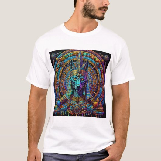 Anubis Ägyptische Kunst T-Shirt (Vorderseite)
