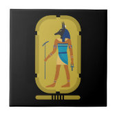 Anubis Ägyptischer Gott der Mumifizierung Keramik  Fliese (Vorderseite)