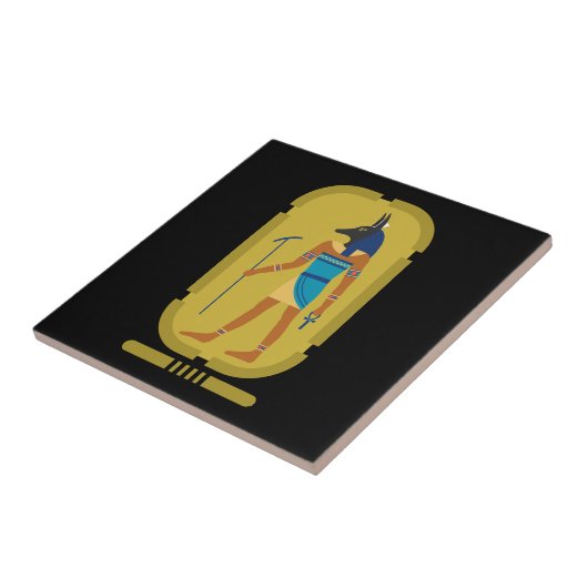 Anubis Ägyptischer Gott der Mumifizierung Keramik Fliese (Seite)