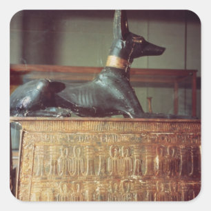 Anubis, ägyptischer Gott der Toten Quadratischer Aufkleber
