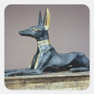 Anubis, ägyptischer Gott der Toten von einem Quadratischer Aufkleber