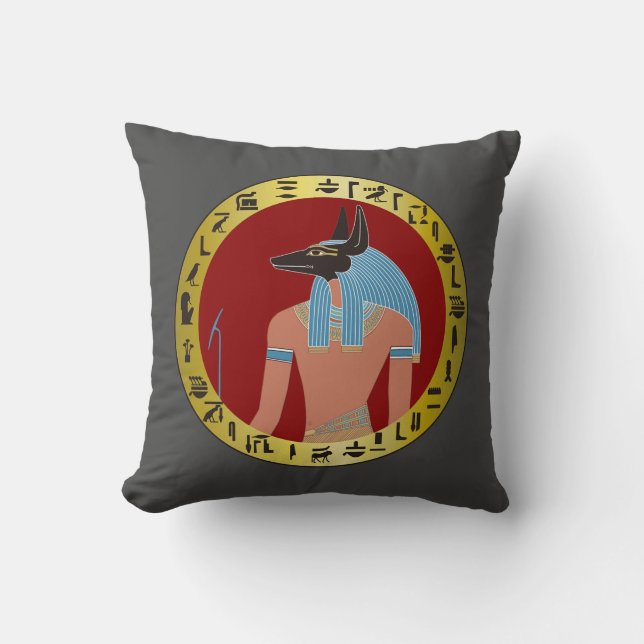 Anubis, ägyptischer Gott Kissen (Vorderseite)