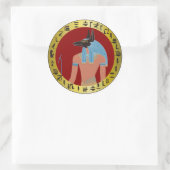 Anubis, ägyptischer Gott Runder Aufkleber (Tasche)