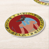 Anubis, ägyptischer Gott Runder Pappuntersetzer (Angewinkelt)