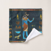 Anubis ägyptisches Gold-, Blaues und Rotesglas Badhandtuch Set (Waschlappen)