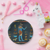 Anubis ägyptisches Gold-, Blaues und Rotesglas Pappteller (Party)