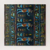 Anubis ägyptisches Gold-, Blaues und Rotesglas Puzzle (Horizontal)