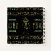 Anubis Ägyptisches Gold und blaues Buntglas Notizblock (Rückseite)
