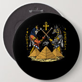 Anubis ägyptisches Gott-Ra Ankh Auge von Horus Button (Vorne & Hinten)