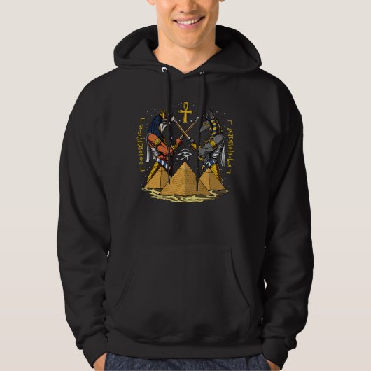 Anubis ägyptisches Gott-Ra Ankh Auge von Horus Hoodie (Vorderseite)
