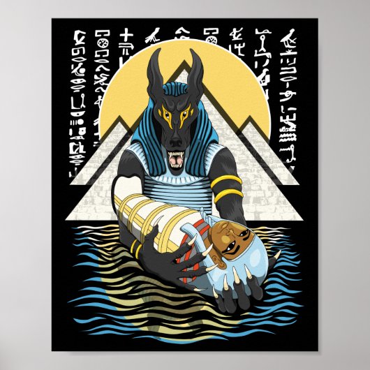 Anubis Alte ägyptische GottIllustration Poster (Vorne)