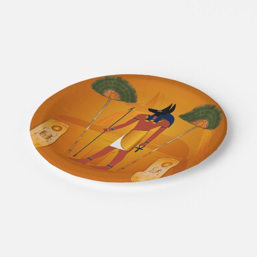 Anubis, alter Ägypter Pappteller (Schrägansicht)