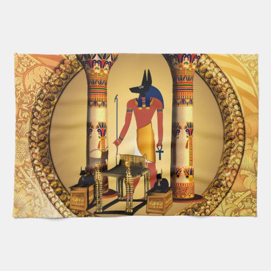 Anubis, alter ägyptischer Gott der toten Rituale Handtuch (Horizontal)