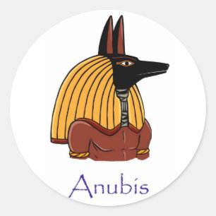 Anubis - Alter ägyptischer Gott Runder Aufkleber