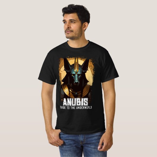 Anubis alter ägyptischer Todesgott T-Shirt (Vorne ganz)
