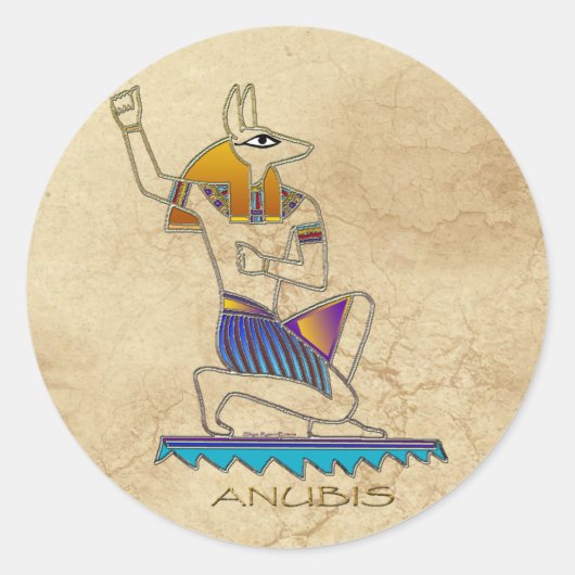 ANUBIS Altes Ägyptisches Geschichtssticker-Set Runder Aufkleber (Vorderseite)