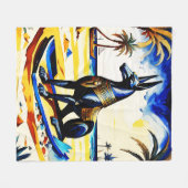 Anubis am Strand 105 Fleecedecke (Vorderseite (Horizontal))