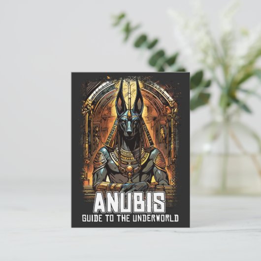 Anubis Ancient Egyptian GOD Guide to Underworld Postkarte (Stehend Vorderseite)