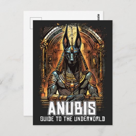 Anubis Ancient Egyptian GOD Guide to Underworld Postkarte (Vorne/Hinten)