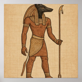 Anubis Ancient Papyrus Ägyptisches Poster