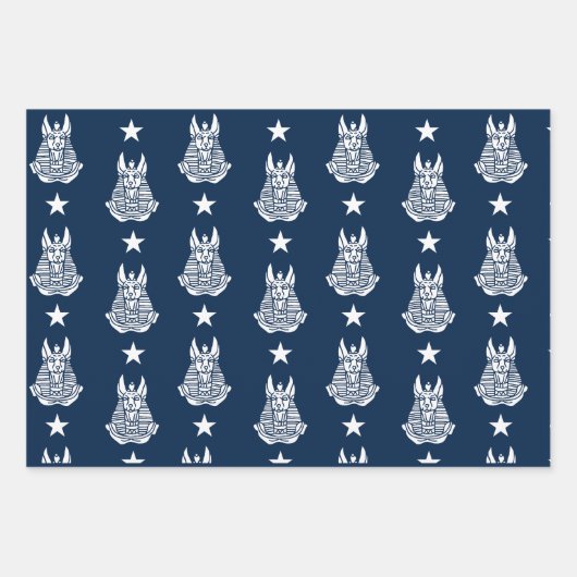 Anubis Antike ägyptische Wrapping Paper Sheets Geschenkpapier Set (Vorderseite)