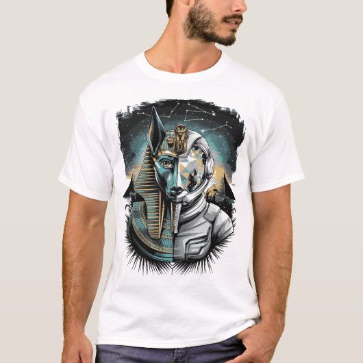 Anubis Astronaut - Wächter des Kosmos T-Shirt (Vorderseite)