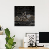 Anubis auf der ägyptischen Pyramidenlandschaft Poster (Heimbüro)