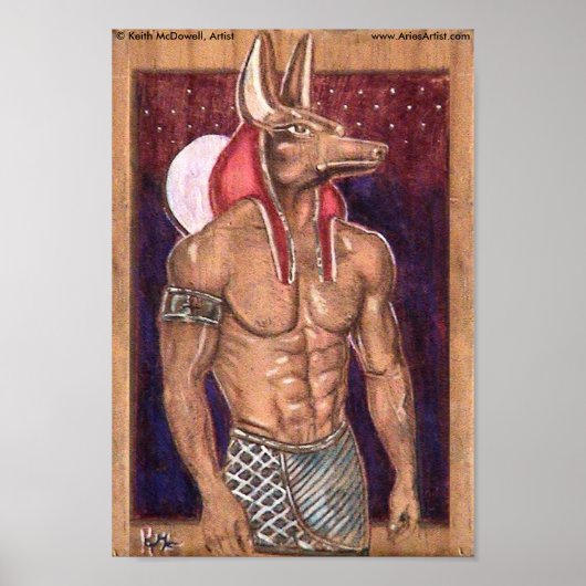 Anubis auf Holz: www.AriesArtist.com Poster (Vorne)