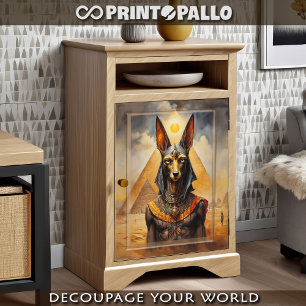 Anubis der ägyptische Gott Hund mit Piramiden - Seidenpapier