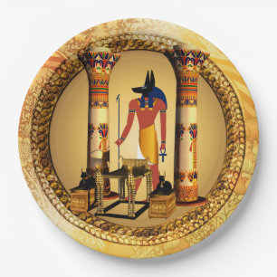 Anubis der ägyptische Gott Pappteller